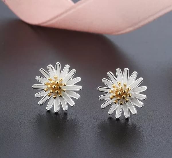 925 Sterling Silver Lovely Flower Stud Earrings Women Girls Jewellery Gift UK