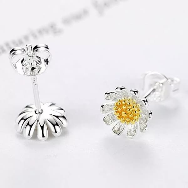 Womens Girls 925 Sterling Silver Sun Flower Stud Earrings Jewellery Gift UK
