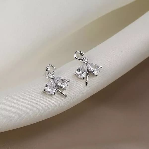 Women Girls Beautiful Ballet Stud Earrings 925 Sterling Silver Jewellery Gift UK