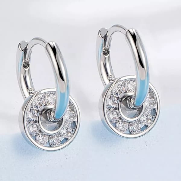 Crystal Huggie Hoop Earrings 925 Sterling Silver Women Girls Jewellery UK