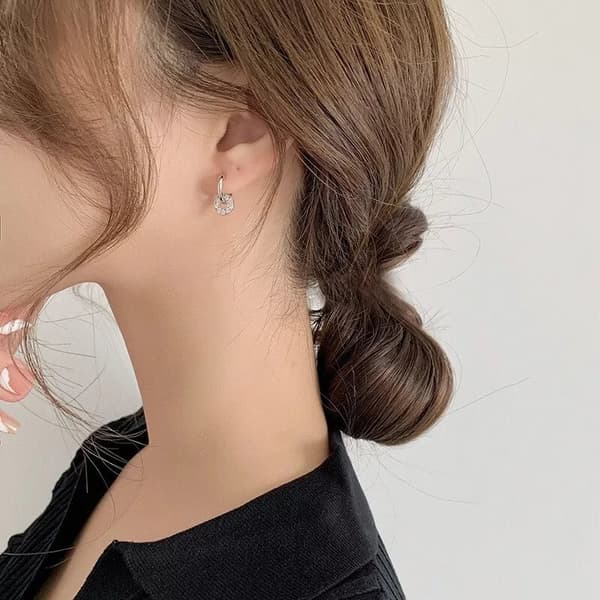 Crystal Huggie Hoop Earrings 925 Sterling Silver Women Girls Jewellery UK