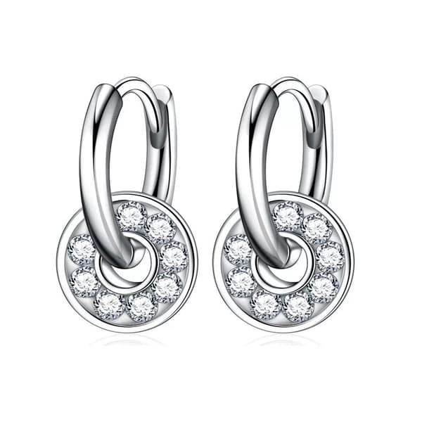 Crystal Huggie Hoop Earrings 925 Sterling Silver Women Girls Jewellery UK