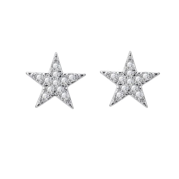 925 Sterling Silver Crystal Star Stud Earrings Women Girls Jewellery Gift UK