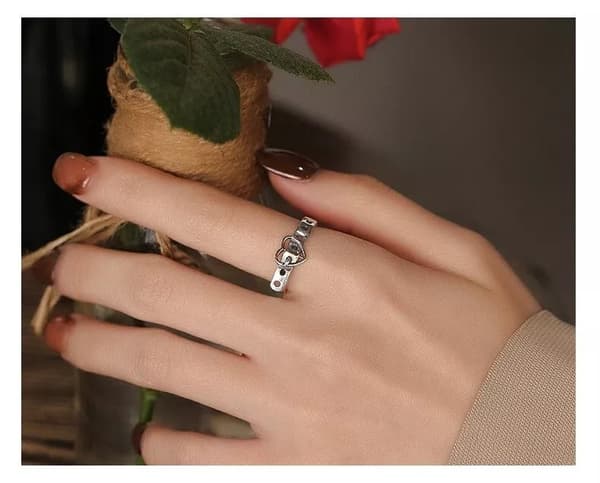 Vintage Heart Belt Adjustable Ring 925 Sterling Silver Girls Women Jewellery UK