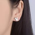 Miniatyrbilde 4 av 6: 925 Sterling Silver Triple Star Linked Stud Earrings Women Girls Jewellery Gift
