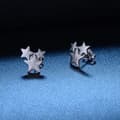 Miniatyrbilde 5 av 6: 925 Sterling Silver Triple Star Linked Stud Earrings Women Girls Jewellery Gift