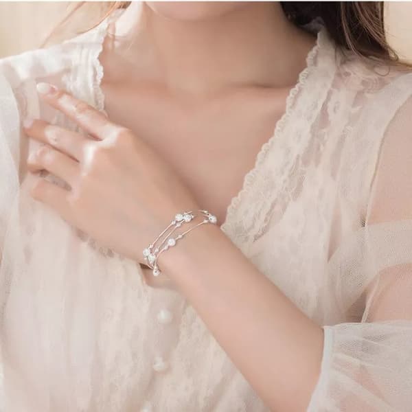 925 Sterling Silver Bead Linked Bracelet Women Girls Jewellery Gift UK