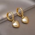 Miniatyrbilde 1 av 8: Charm Gold Heart Drop Dangle Hoop Earrings Women Girls Jewellery Gift UK