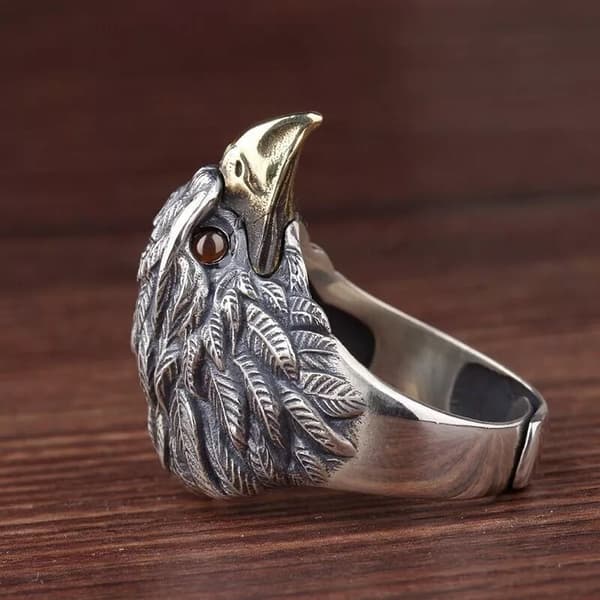 Vintage Eagle Adjustable Ring 925 Sterling Silver Women Mens Jewellery Gift UK