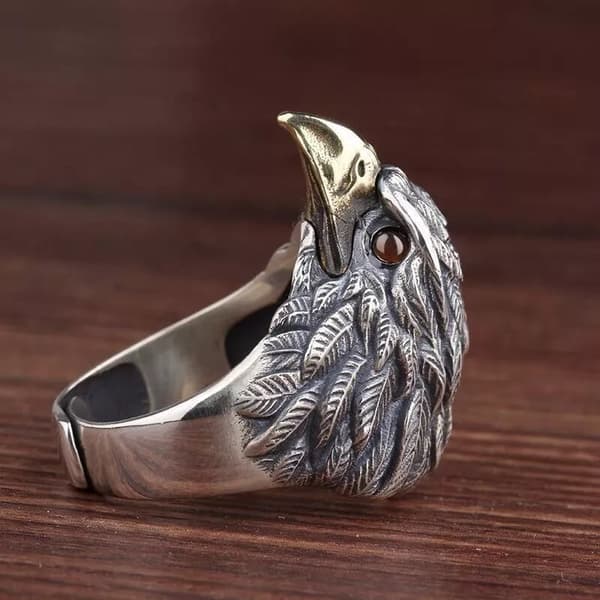 Vintage Eagle Adjustable Ring 925 Sterling Silver Women Mens Jewellery Gift UK