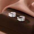 Miniatyrbilde 4 av 7: 925 Sterling Silver Fashion Multi Layer Hoop Earrings Women Jewellery Gift UK