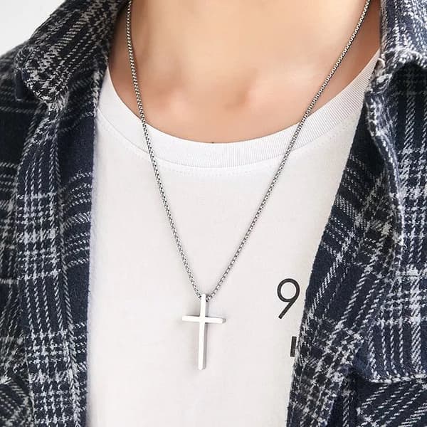 925 Sterling Silver Cross Pendant Necklace Women Men Girls Jewellery Gift UK