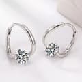 Miniatyrbilde 5 av 7: 925 Sterling Silver Elegant Crystal Hoop Earrings Women Girls Jewellery Gift