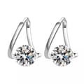 Miniatyrbilde 6 av 7: 925 Sterling Silver Elegant Crystal Hoop Earrings Women Girls Jewellery Gift