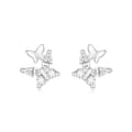 Miniatyrbilde 7 av 8: 925 Sterling Silver Crystal Butterfly Stud Earrings Jewellery Women Girls Gift