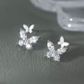 Miniatyrbilde 2 av 8: 925 Sterling Silver Crystal Butterfly Stud Earrings Jewellery Women Girls Gift