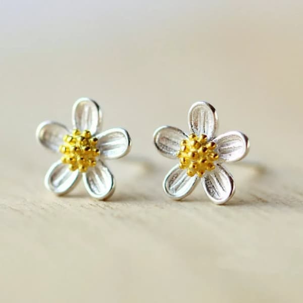 925 Sterling Silver Beautiful Flower Stud Earrings Women Girls Jewellery Gift UK