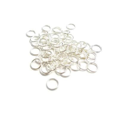 Silverpläterade Ringöglor 8mm 10-pack