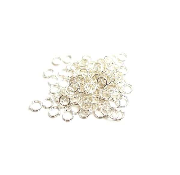 Silverpläterade Ringöglor 5mm 100-Pack