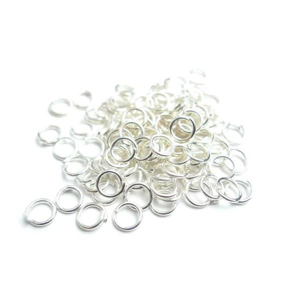 Silverpläterade Ringöglor 5mm 100-Pack