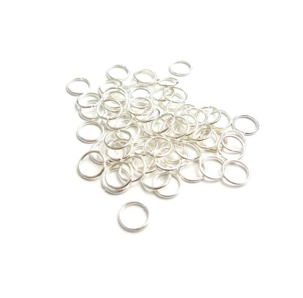 Silverpläterade Ringöglor 8mm 50-pack