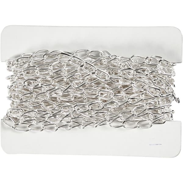 Kedja Försilvrad - B: 6 mm - 5 meter