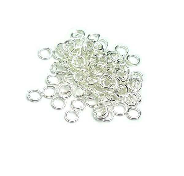 Silverpläterade Ringöglor 4mm 10-pack