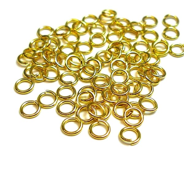 Guldpläterade Ringöglor 5mm 100-pack