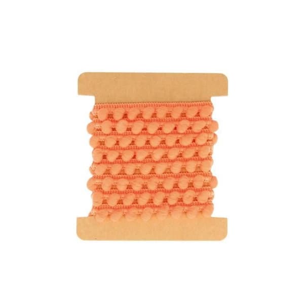 Ruban pompons - ARTEMIO - 1m - Orange - 1cm bred - Tillbehör för gör-det-själv