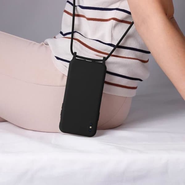 Coque iPhone XS Max - AVIZAR - Semi-rigide - Cordon Nylon 80cm - Svart - Unisex
