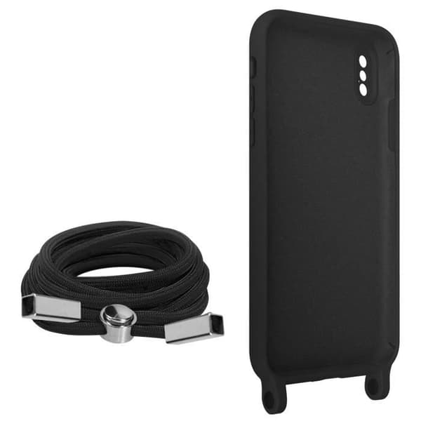 Coque iPhone XS Max - AVIZAR - Semi-rigide - Cordon Nylon 80cm - Svart - Unisex