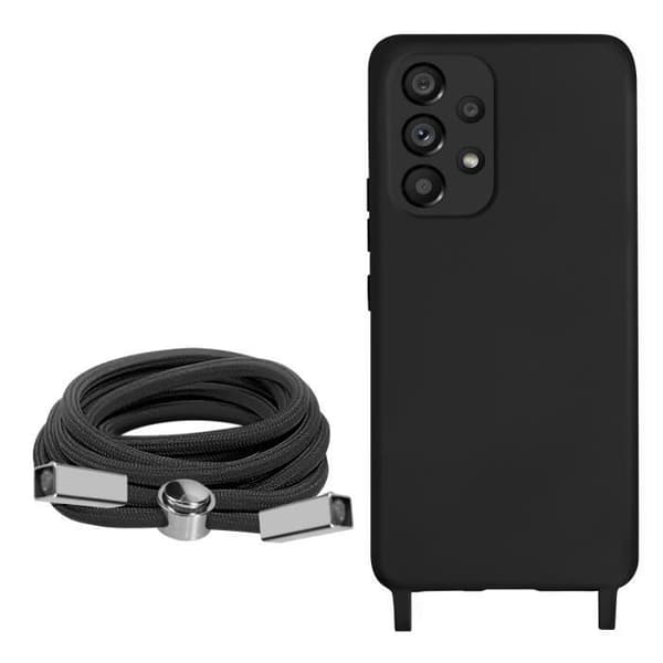 Samsung Galaxy A53 5G Fodral - AVIZAR - Halvstyv - Halsrem 80cm - Svart