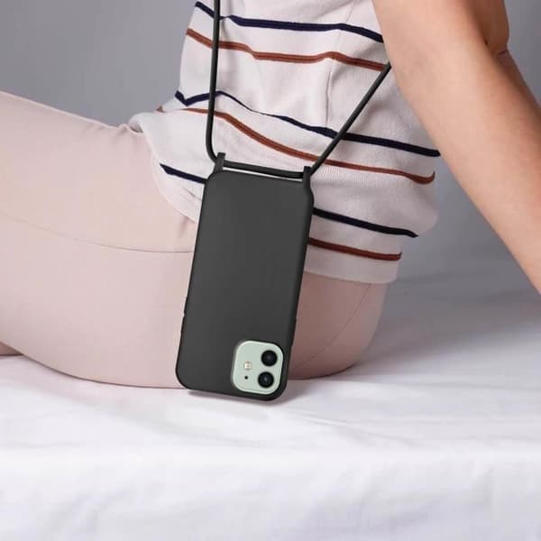 Coque - AVIZAR - iPhone 12 och 12 Pro - Halsrem - Svart