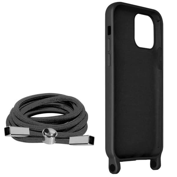Coque - AVIZAR - iPhone 12 och 12 Pro - Halsrem - Svart