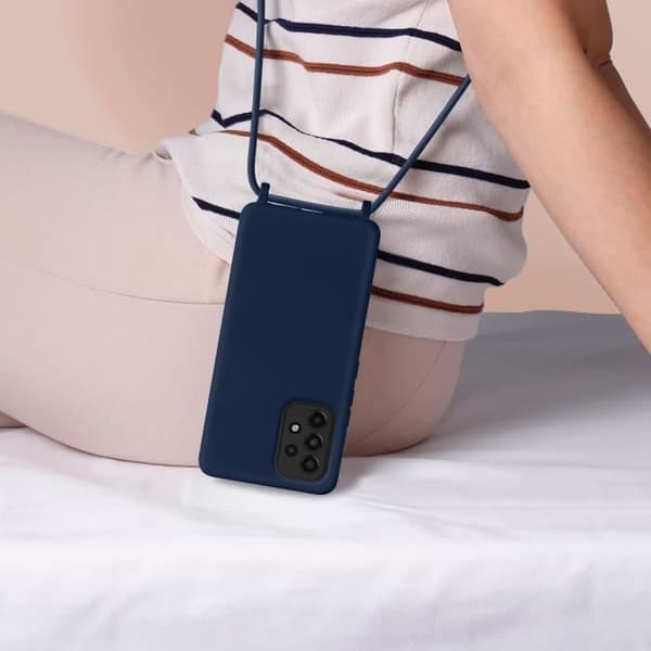 Coque med semi-rigitt snor för Samsung Galaxy A33 5G - AVIZAR - Blå - Nackrem 80cm