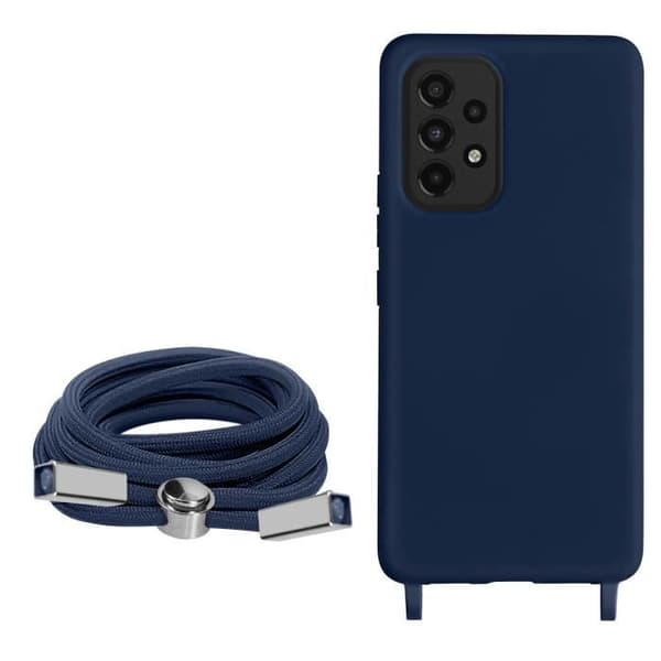 Coque med semi-rigitt snor för Samsung Galaxy A33 5G - AVIZAR - Blå - Nackrem 80cm