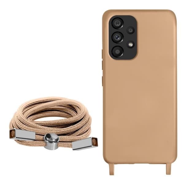 Coque med semi-rigid snodd för Samsung Galaxy A53 5G - AVIZAR - Rosa - Halsrem 80cm