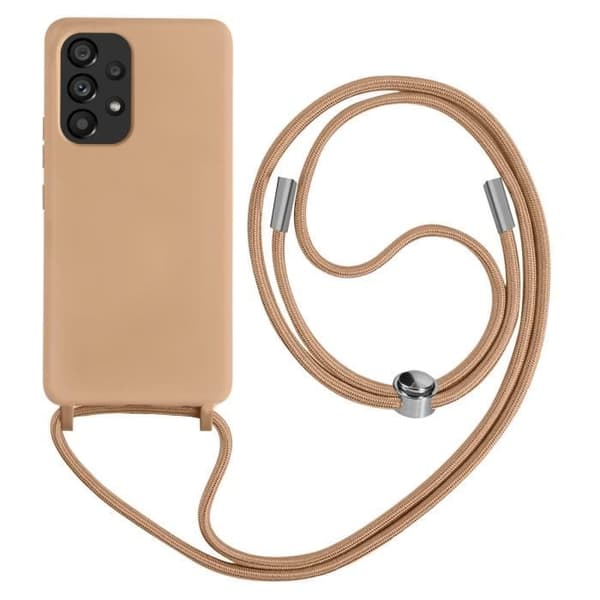 Coque med semi-rigid snodd för Samsung Galaxy A53 5G - AVIZAR - Rosa - Halsrem 80cm