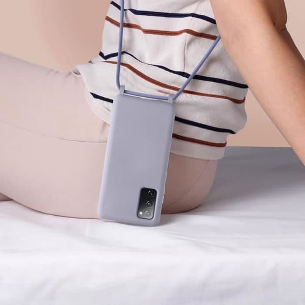 Samsung Galaxy S20 FE Cord Case Halvstyv halsband 80cm Lila