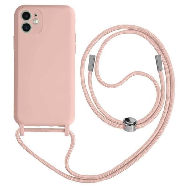 iPhone 11 fodral Halvstyv halsrem 80cm Rosa - AVIZAR