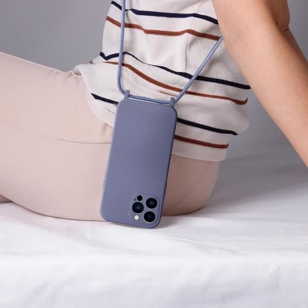 Coque iPhone 13 Pro - AVIZAR - Semi-rigide - Justerbar snor 80cm - Lavendel - Blandet