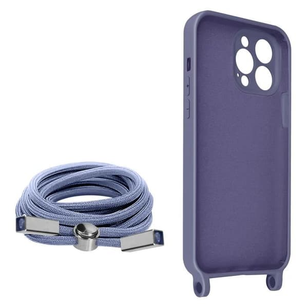 Coque iPhone 13 Pro - AVIZAR - Semi-rigide - Justerbar snor 80cm - Lavendel - Blandet