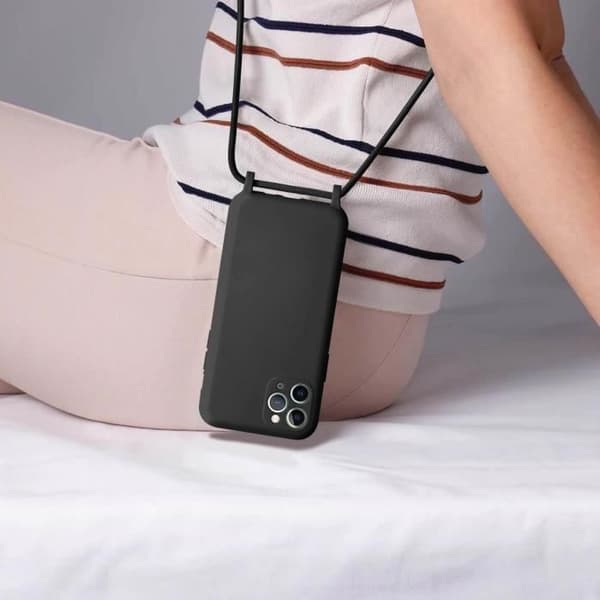 Coque iPhone 11 Pro Max - AVIZAR - Semi-hård - Nylon Snöre 80cm - Svart - Unisex