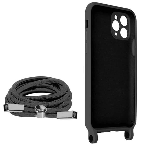 Coque iPhone 11 Pro Max - AVIZAR - Semi-hård - Nylon Snöre 80cm - Svart - Unisex