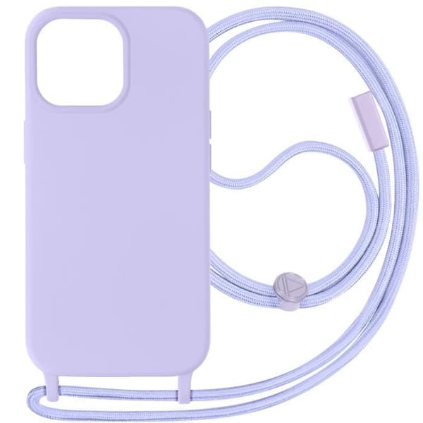 Coque med Snöre - AVIZAR - iPhone 15 Pro - Nylonrem 80cm - Lila - Semihård