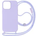 Miniatyrbild 1 av 4: Coque med Snöre - AVIZAR - iPhone 15 Pro - Nylonrem 80cm - Lila - Semihård