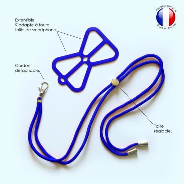 Silicone fodral kompatibelt med Qilive Q8 882553 stötresistent med justerbar nackrem - BLÅ