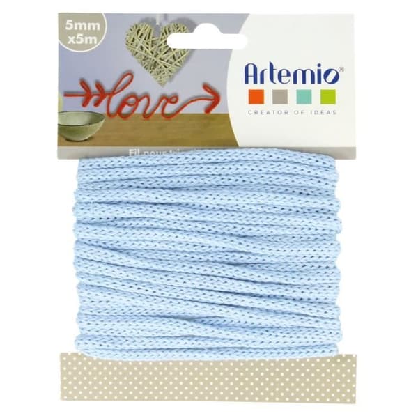 5 Meter Blått stickgarn - Blått snöre 5mm