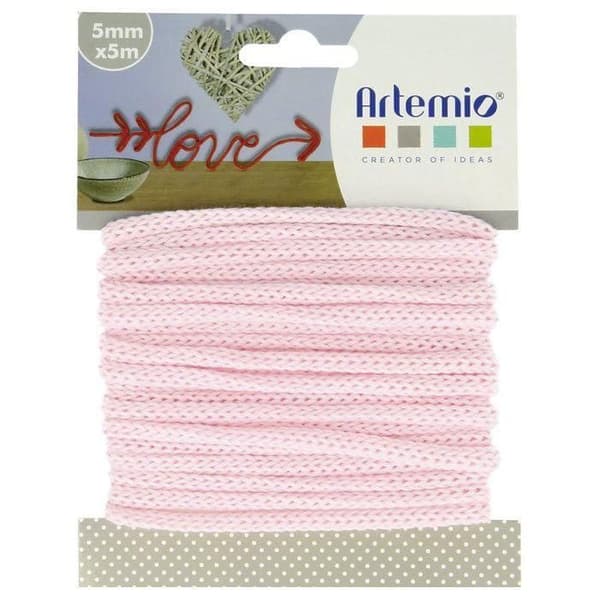 5 Meter Rosa Trikotingarn - Rosa String 5mm