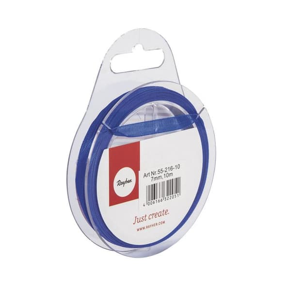 Mörkblå organdi band 7 mm 10 m